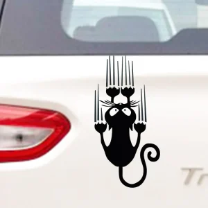 Autocollant griffure de chat – Effet patte réfléchissante pour voiture & moto
