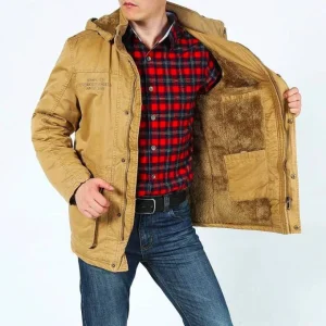 Veste militaire mi-longue pour homme