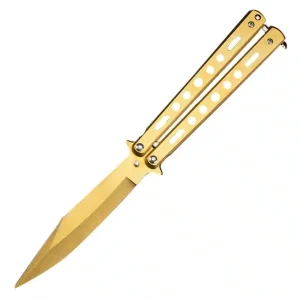 Couteau papillon doré