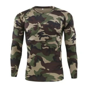 T-shirt manches longues camouflage pour hommes