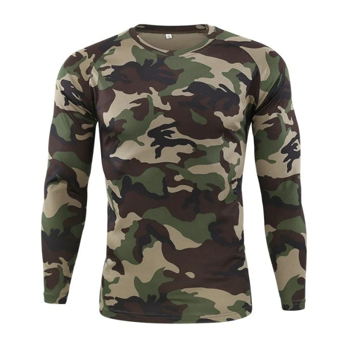 T-shirt manches longues camouflage pour hommes