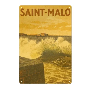 Plaque Métallique Saint-Malo Look Vintage