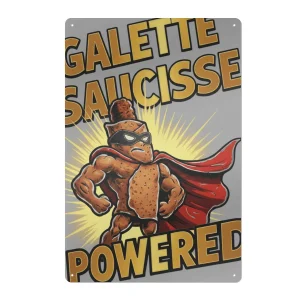 Plaque Métallique Galette Saucisse Powered
