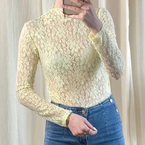 Top Joy – Top dentelle jaune