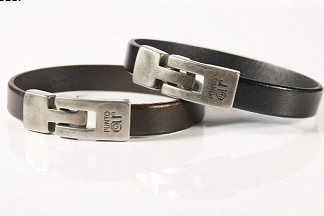 Bracelet Mixte Punto Ar 20 en Cuir Plat - Style Élégant en Noir, Brun, et Rouge