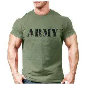 T-shirt militaire rétro en coton