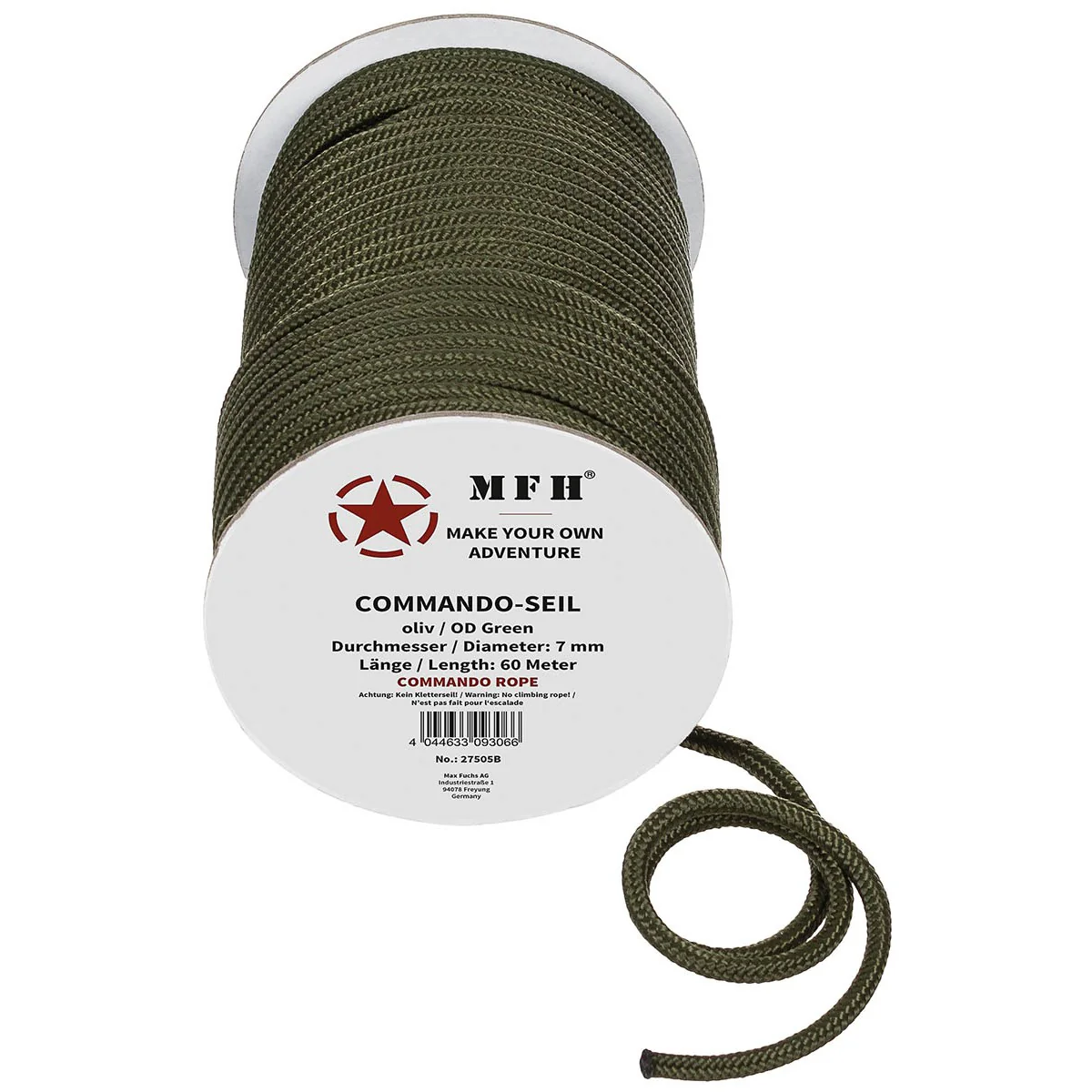 CORDE COMMANDO 7MM x 60M VERTE OLIVE | MFH – Image 2