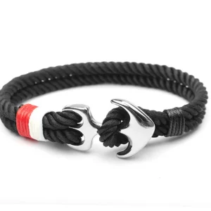 Bracelet ancre en acier titane