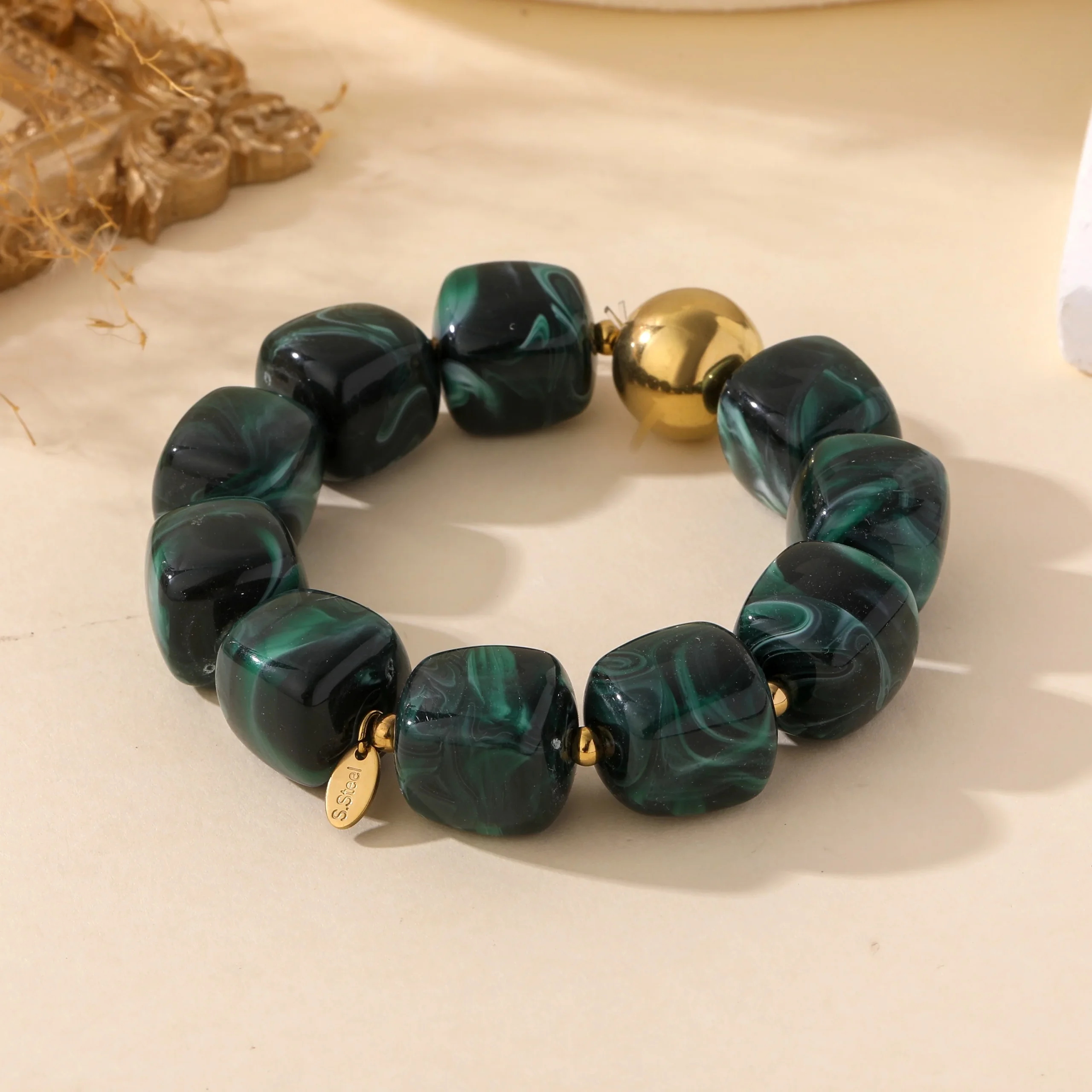 Bracelet perles effet marbre – Image 3