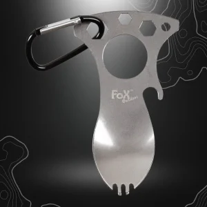 FOURCHETTE MULTIFONCTION AVEC MOUSQUETON - FOX OUTDOOR