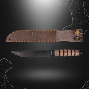 COUTEAU DE COMBAT USMC AVEC ETUI CUIR - MILTEC