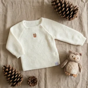 Brassière blanche broderie chouette