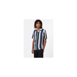 Chemise Homme Dickies Lynnwood Air Force - Manches Courtes Rayées Bleu, Confort et Style
