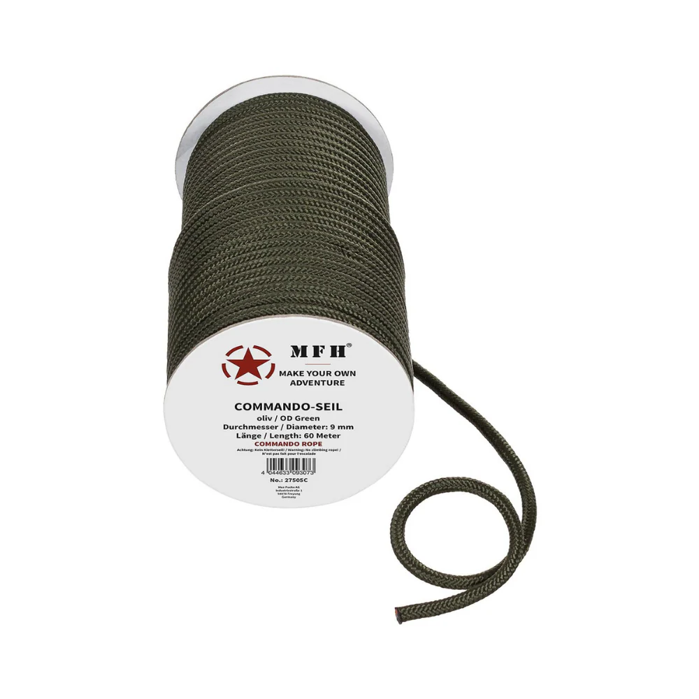 CORDE COMMANDO 9MM x 60M VERTE OLIVE | MFH – Image 2