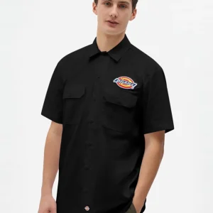 Chemise Dickies Clintondale Homme à Manches Courtes - Noir Élégant, Confortable et Pratique