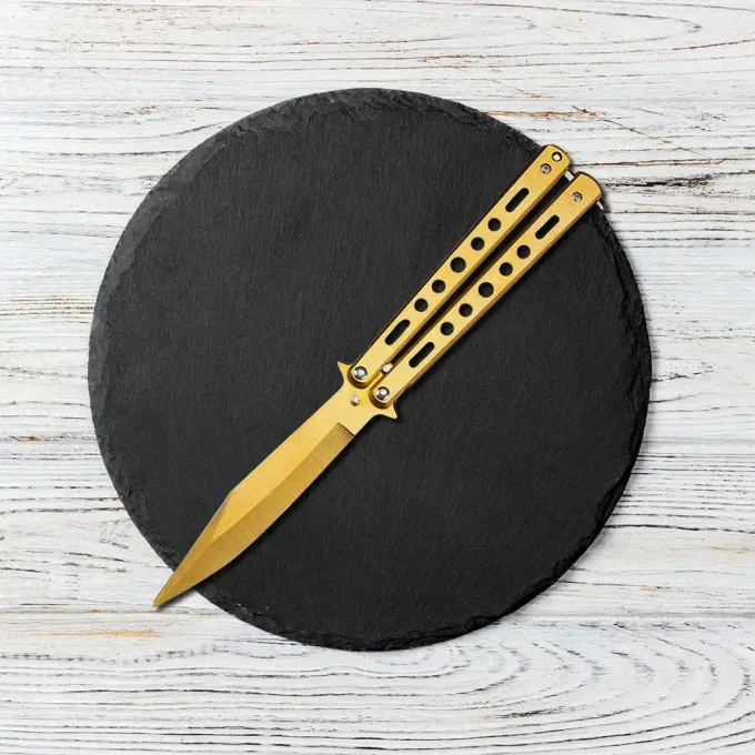 Couteau papillon doré – Image 2