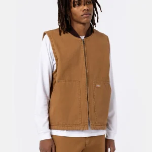 Veste Dickies Sans Manches Doublée Sherpa Duck Canvas Camel