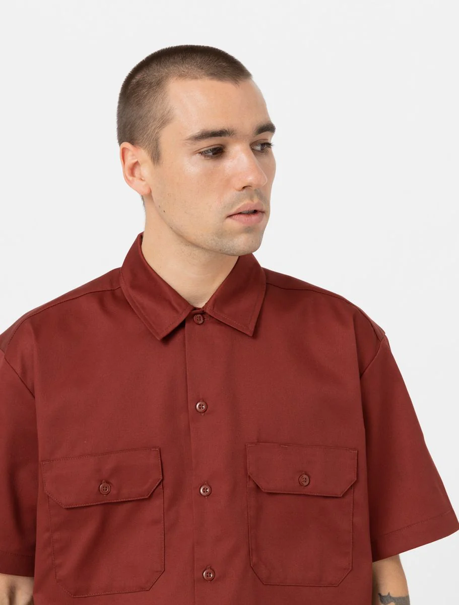 Chemise Dickies Work Shirt Homme Brique à Manches Courtes - Style Décontracté et Robuste – Image 4