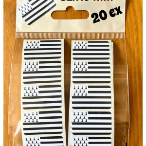 Pochette de 20 Étiquettes Papier – Drapeau Breton (Gwenn ha Du)