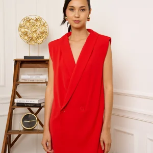 Combishort Pauline – Combishort rouge esprit tailleur