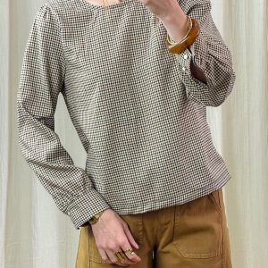 Blouse Prince – Carreaux prince de galles à dos ouvert