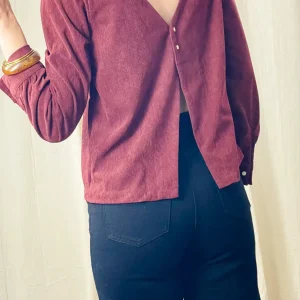 Blouse Angie – Blouse en velours côtelé à dos boutonné