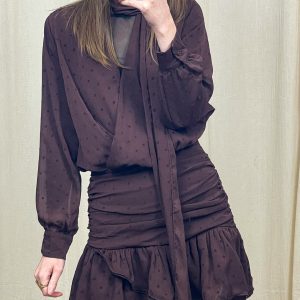 Robe Dot – Robe foulard drapée à pois