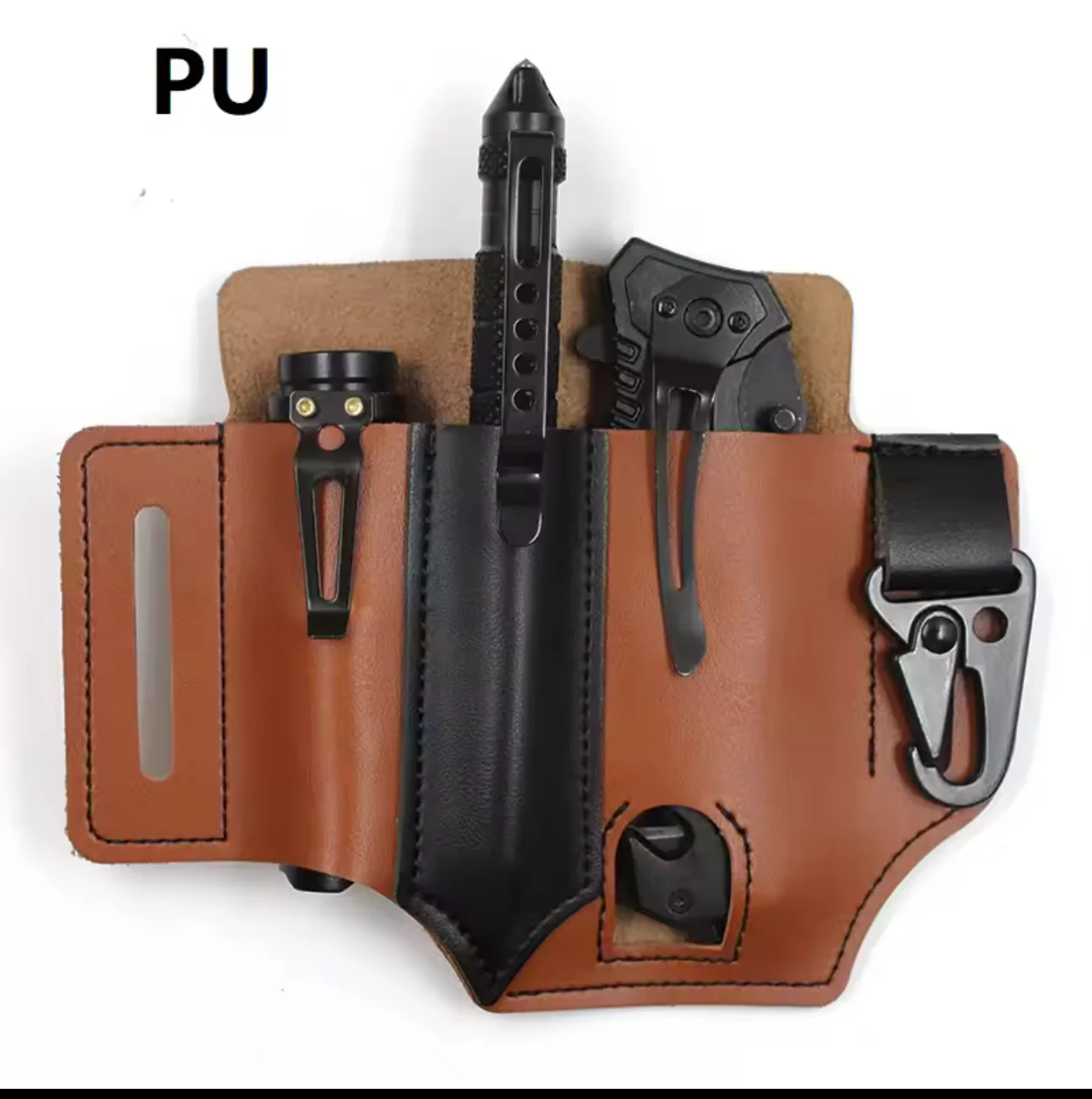 Ceinture Tactique en Cuir – Étui Multi-Outils de Rangement Compact – Image 4