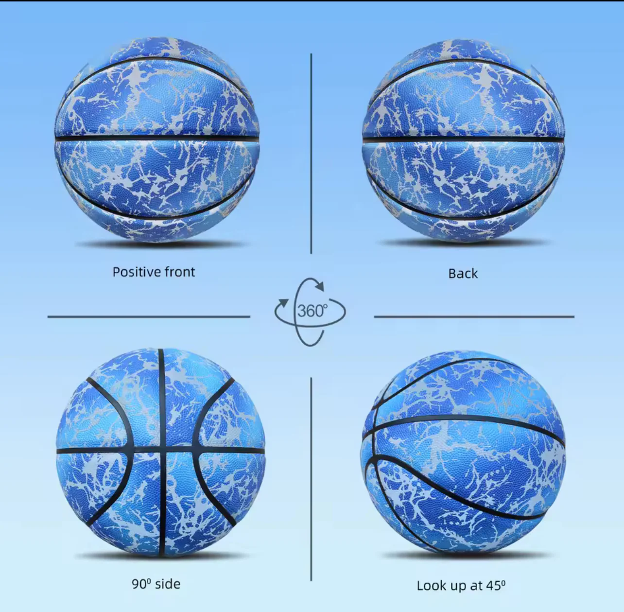 Ballon de basket lumineux réfléchissant – Brillant jour & nuit, résistant à l’usure, tailles 7/6/5, entraînement et loisirs en cuir PU souple – Image 6