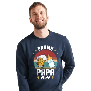 Lebonshirt Sweatshirt Premium Homme Coton BIO - Promu Papa 2024 - L220422S15