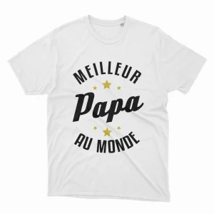 Lebonshirt T-shirt Homme - 100% Coton BIO - Meilleur Papa Au Monde - L270522S23
