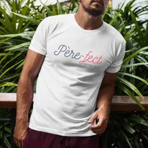 Lebonshirt T-shirt Homme Premium Coton Bio - Pèrefect Depuis 2023 - Cadeau Humour Papa - L090623S01