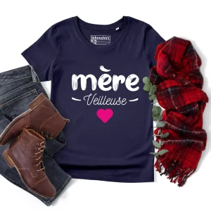 Lebonshirt T-shirt Premium 100% Coton Bio Femme - Mère Veilleuse - L130522S19