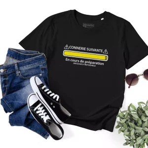 Lebonshirt® T-shirt Premium Homme Coton Bio - Connerie Suivante En Cours De Préparation, Ressource Inepuisable - L290422S15