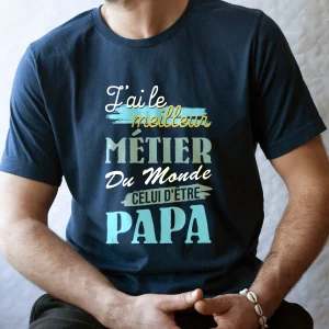 Lebonshirt® T-shirt Premium Homme Coton Bio - J'ai Le Meilleur Métier Du Monde, Celui D'être Papa - L270522S25