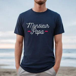 Lebonshirt® T-shirt Premium Homme En Coton Bio - Monsieur Papa - L270522S29