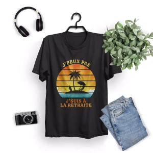 Lebonshirt® T-shirt Urban Oversize Homme Coton Bio - J'peux Pas J'suis À La Retraite - Cadeau Retraite Humour, Papy Retraité 2023 - L270423S24