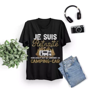 Lebonshirt® T-shirt Urban Oversize Homme Coton Bio - Je Suis Retraité - Mon Boulot Est De Conduire Un Camping Car - L270423S25