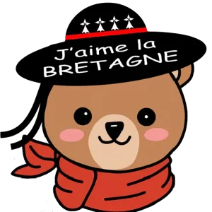 Autocollant "Ourson J'aime la Bretagne"