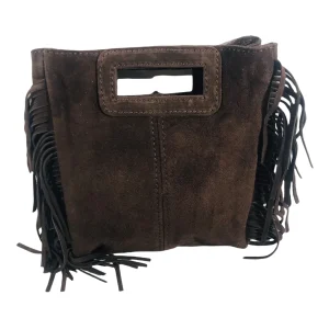 Sac Alba Chocolat-Bandoulière en Croûte de Cuir - Élégance Italienne