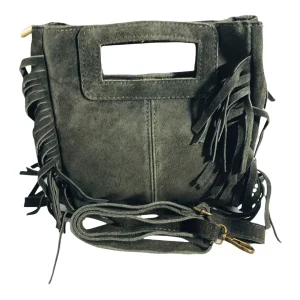 Sac Alba Kaki-Bandoulière en Croûte de Cuir - Élégance Italienne