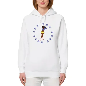 Sweatshirt à capuche Femme - Poches latérales - Coton BIO - Let the beat roll