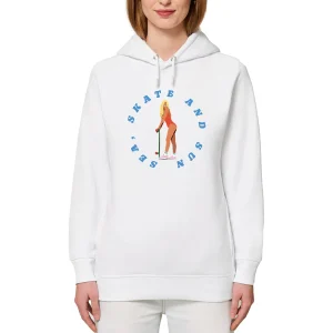 Sweatshirt à capuche Femme - Poches latérales - Coton BIO - Sea, Skate and Sun