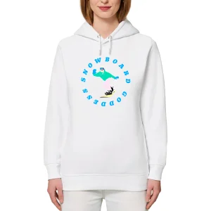 Sweatshirt à capuche Femme - Poches latérales - Coton BIO - Snowboard goddess