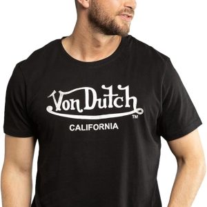 Tee Shirt Homme Von Dutch Col Rond Manches Courtes LOGO 1-NR-Noir