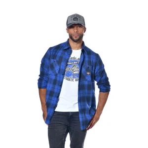 Chemise Manches Longues à Carreaux Bleu Von Dutch - Style Décontracté et Tendance