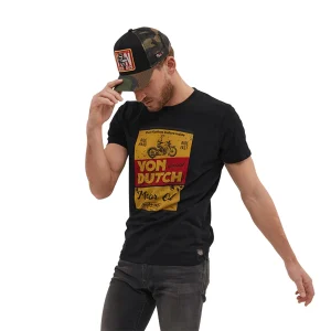 Tee Shirt Homme Von Dutch Col Rond Manches Courtes BOX-NR-Noir