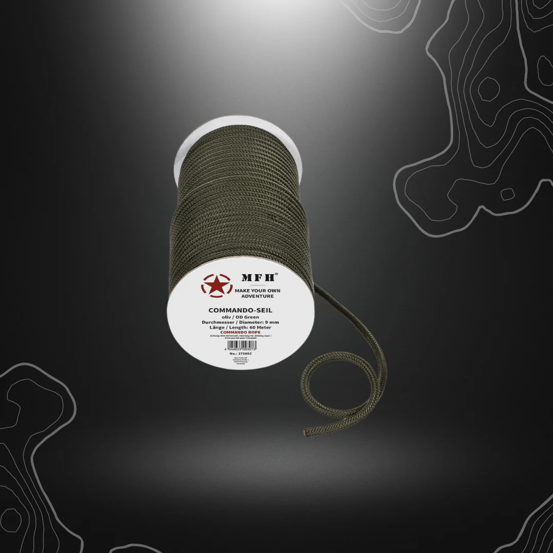 CORDE COMMANDO 9MM x 60M VERTE OLIVE | MFH