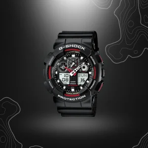 MONTRE G-SHOCK GA-100 NOIR/ROUGE | CASIO