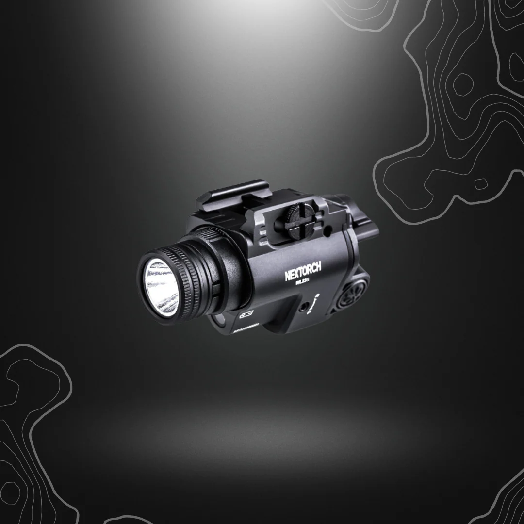 LAMPE AVEC POINTEUR LASER ROUGE POUR ARME DE POING WL23 ECLAIRAGE BLANC 1300 LUMENS| NEXTORCH